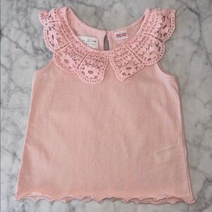Zara Kids Pink Crochet Collar Camisole 4Y